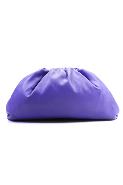 Bottega Veneta Womens The Pouch Hinged Clutch Leather Handbag Purple
