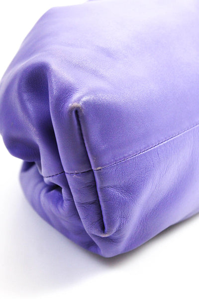 Bottega Veneta Womens The Pouch Hinged Clutch Leather Handbag Purple