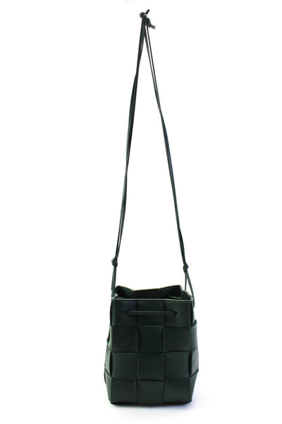 Bottega Veneta Womens Intrecciato Small Cassette Bucket Handbag Forrest Green