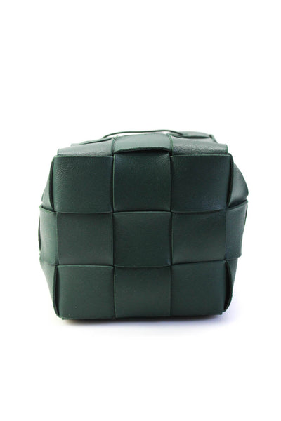 Bottega Veneta Womens Intrecciato Small Cassette Bucket Handbag Forrest Green