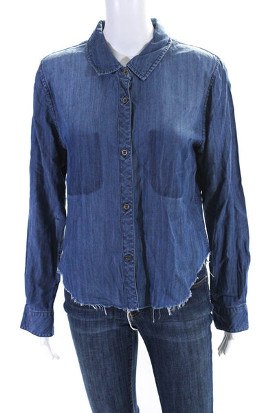 Rails Womens Long Sleeve Chambray Button Up Shirt Blouse Blue Size Medium