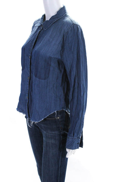 Rails Womens Long Sleeve Chambray Button Up Shirt Blouse Blue Size Medium