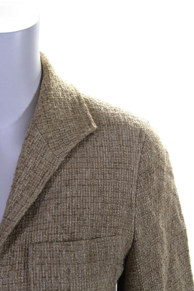 Lafayette 148 New York Womens Woven No Button Front Pocket Blazer Beige Size 8