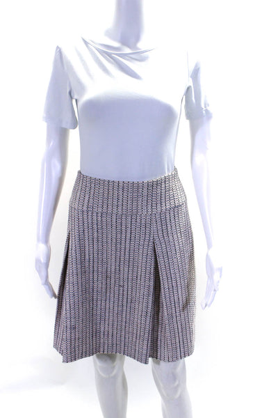 Escada Womens Pink Textured Pleated Knee Length Lined A-Line Skirt Size 42