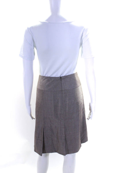 Escada Womens Brown Wool Blend Lined Knee Length A-Line Skirt Size 42