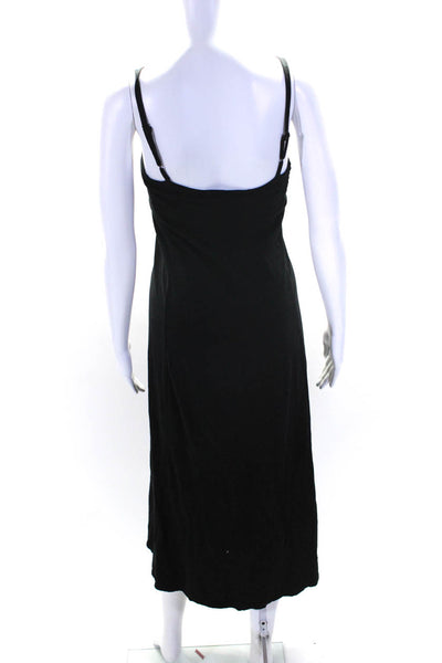 Standard James Perse Womens Black Cotton V-neck Sleeveless A-Line Dress Size 0