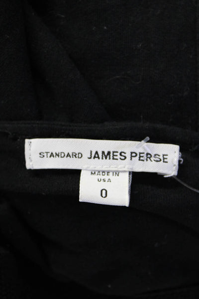 Standard James Perse Womens Black Cotton V-neck Sleeveless A-Line Dress Size 0