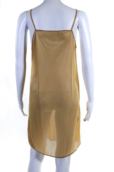 Missoni Womens Metallic Abstract Print High Neck Sleeveless Dress Gold Size 40