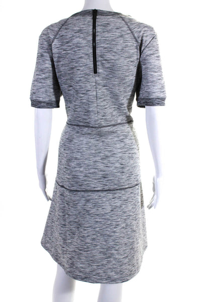 Athleta Womens Short Sleeve Crew Neck Flare A Line Dress Heather Gray Size XL