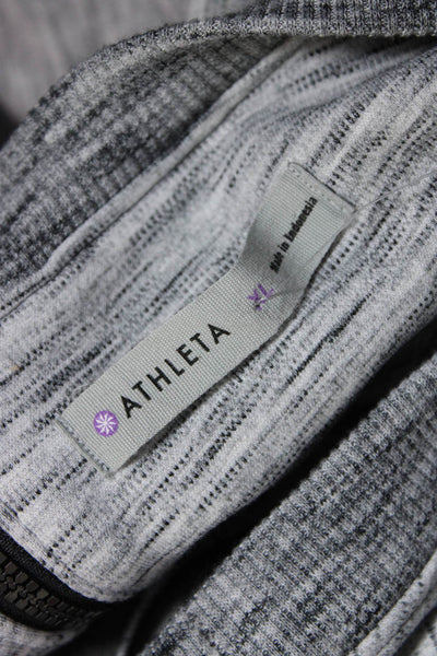 Athleta Womens Short Sleeve Crew Neck Flare A Line Dress Heather Gray Size XL