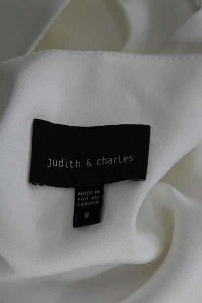 Judith & Charles Womens Long Open Front Blazer Jacket Winter White Size 8