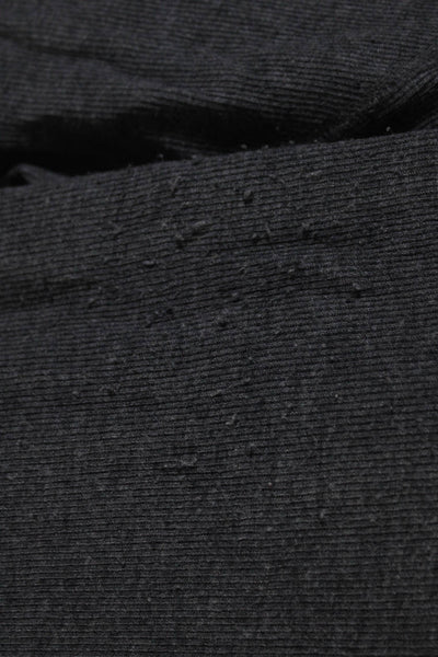 Vince Mens Casual Henley Crewneck Long Sleeve Rib Knit Top Gray Size Medium