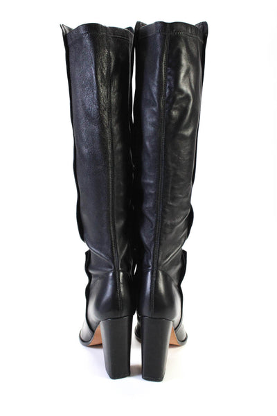 Loeffler Randall Womens Point Toe Knee High Leather Boots Black Size 10