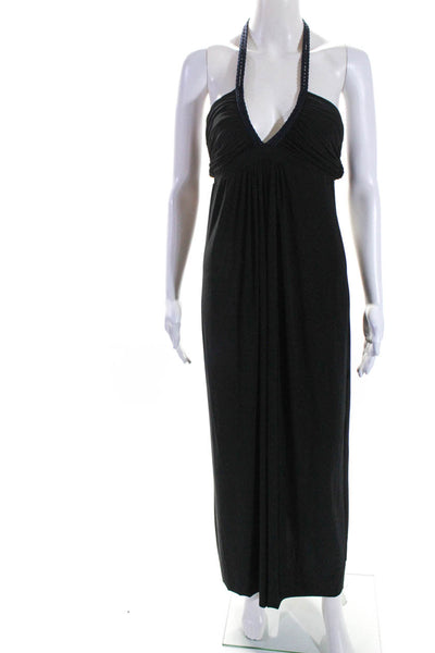 T Bags Los Angeles Womens Braided Strappy Slip-On Maxi Dress Black Size S