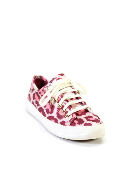 Keds x Kate Spade Womens Animal Print Round Toe Lace-Up Sneakers Pink Size 6