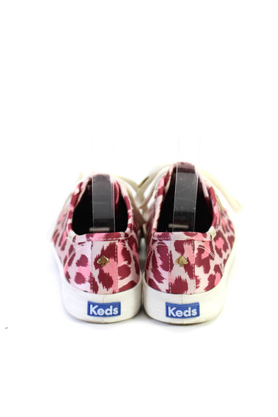 Keds x Kate Spade Womens Animal Print Round Toe Lace-Up Sneakers Pink Size 6