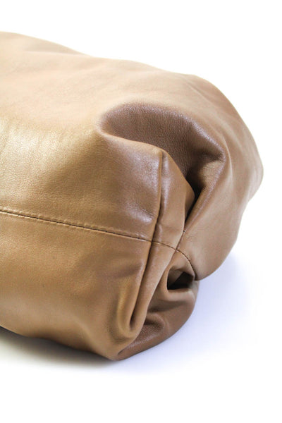 Bottega Veneta Womens The Pouch Hinged Leather Clutch Handbag Brown