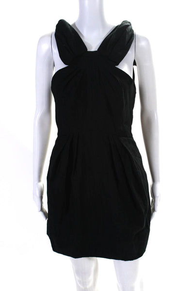 BCBG Max Azria Runway Women's High Neck Sleeveless Mini Dress Black Size 4