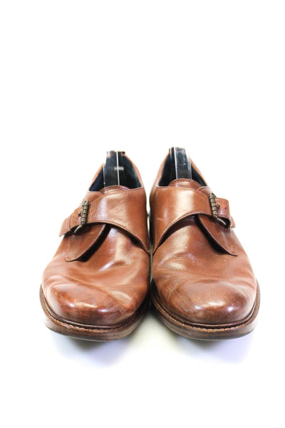 Cole Haan Mens Leather Single Monk Strap Dress Shoes Brown Size 11