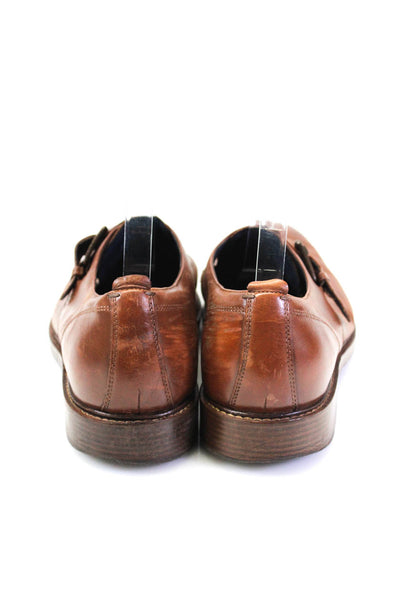 Cole Haan Mens Leather Single Monk Strap Dress Shoes Brown Size 11
