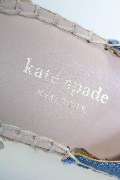 Kate Spade New York Womens Denim Woven Slide On Espadrille Flats Blue Size 8