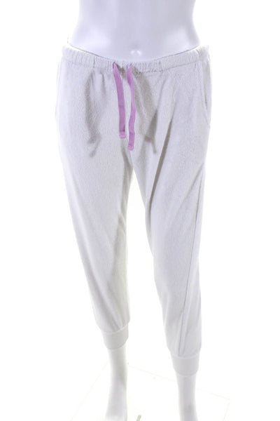 Electric & Rose Womens White Terry Drawstring Cuff Ankle Sweatpants Size XS