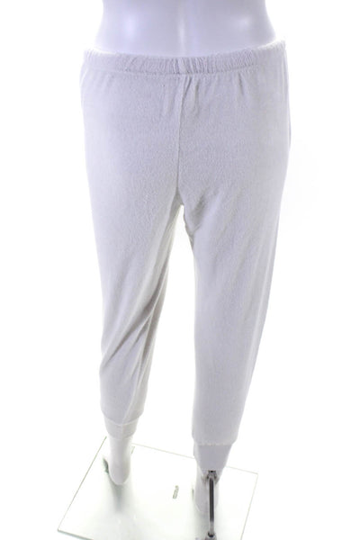 Electric & Rose Womens White Terry Drawstring Cuff Ankle Sweatpants Size XS