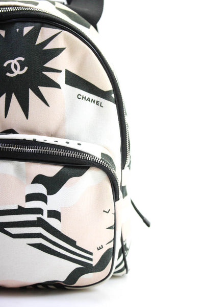 Chanel Womens Logo Limited Edition La Pausa Medium Backpack Handbag White Pink