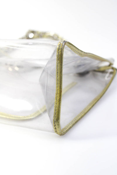 Chanel Womens Metallic Trim  Vinyl Naked Small Shopping Tote Handbag Clear