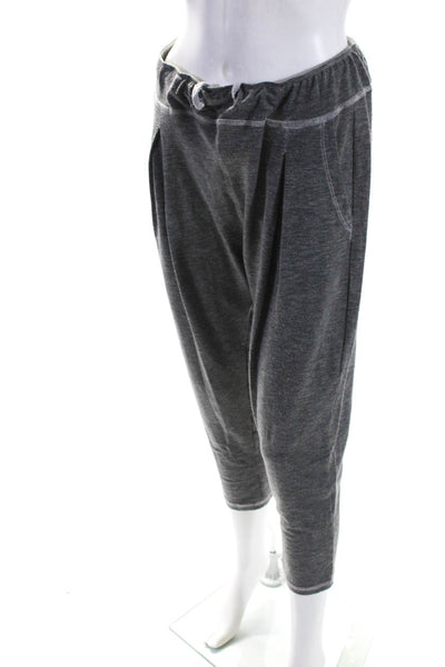 Sundays Two Womens Tapered Leg Elastic Waist Drawstring Joggers Gray Size Medium