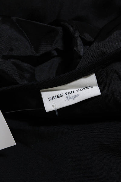 Dries Van Noten Womens Pullover Knee Length Dress Black Size Large