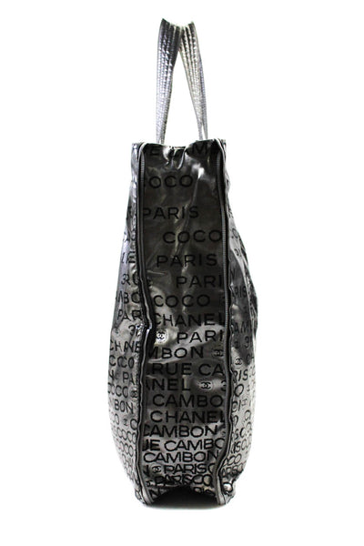 Chanel Womens 31 Rue Cambon Nylon Unlimited Zip Around Tote Handbag Silver Tone