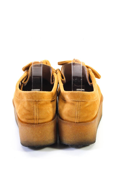 Loeffler Randall Womens Suede Square Toe Slide On Platform Loafers Beige Size 6