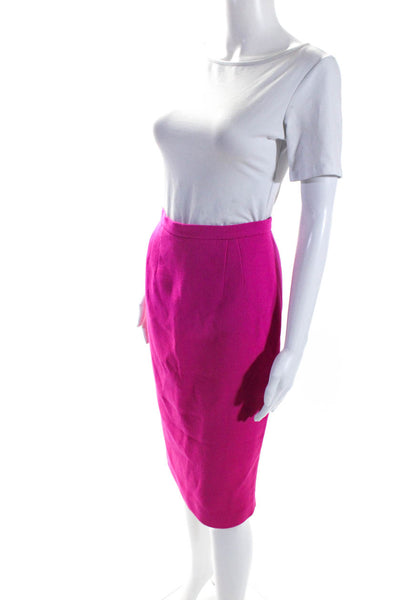 Luca Luca Womens Wool Pleated Knee Length Lined Pencil Skirt Pink Size 40