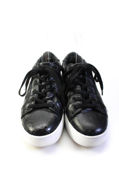 Steve Madden Womens Bertie Faux Leather Low Top Sneakers Black Size 8