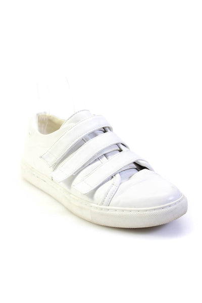 Kenneth Cole Womens Low Top Triple Hook & Loop Sneakers White Leather Size 7.5