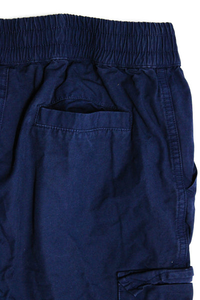 Kith Boys Tapered Leg Elastic Waist Zip Front Cargo Pants Blue Size 12