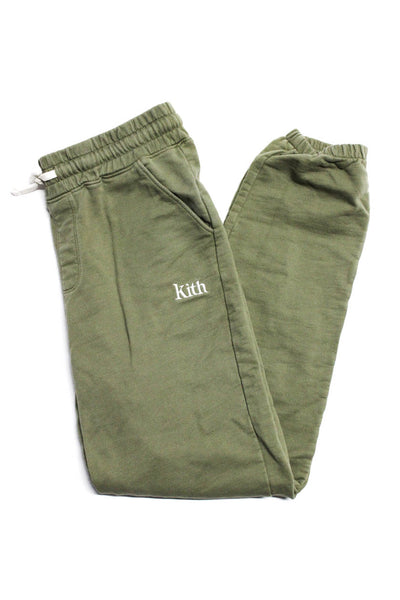 Kith Boys Elastic Waist Drawstring Tapered Leg Sweatpants Green Size 10