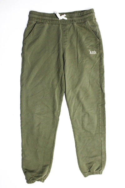 Kith Boys Elastic Waist Drawstring Tapered Leg Sweatpants Green Size 10