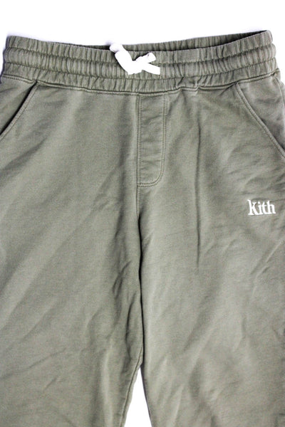 Kith Boys Elastic Waist Drawstring Tapered Leg Sweatpants Green Size 10