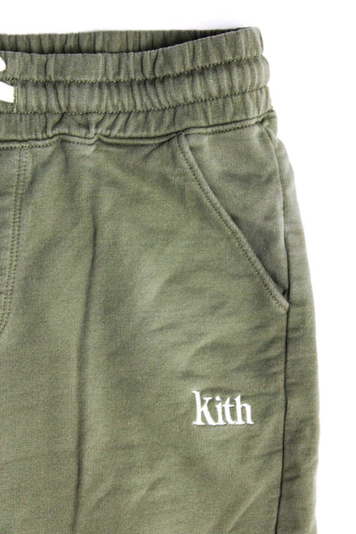 Kith Boys Elastic Waist Drawstring Tapered Leg Sweatpants Green Size 10