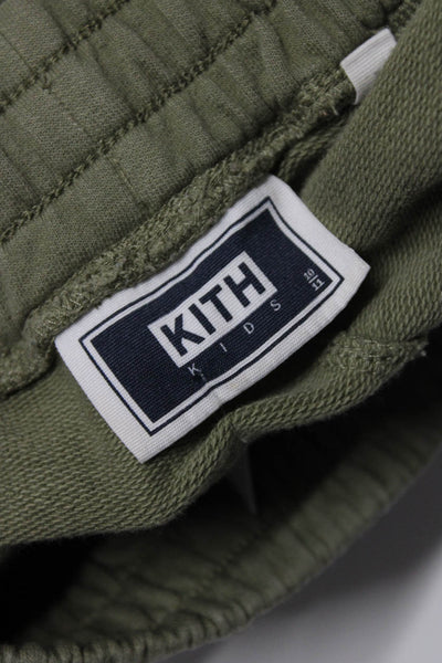 Kith Boys Elastic Waist Drawstring Tapered Leg Sweatpants Green Size 10