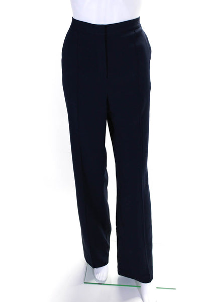 Rebecca Taylor Women's Hook Closure Straight Leg Dress Pant Navy Blue Size 10