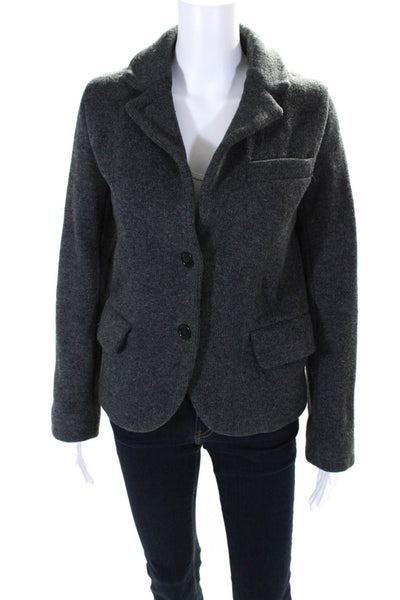 Marc By Marc Jacobs Womens Wool Notched Collar Snap Front Jacket Gray Size XS