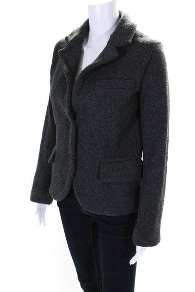 Marc By Marc Jacobs Womens Wool Notched Collar Snap Front Jacket Gray Size XS