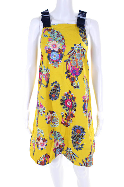 Maeve Anthropologie Womens Floral Printed Sleeveless Shift Dress Yellow Size S