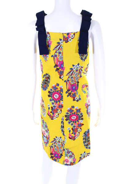 Maeve Anthropologie Womens Floral Printed Sleeveless Shift Dress Yellow Size S