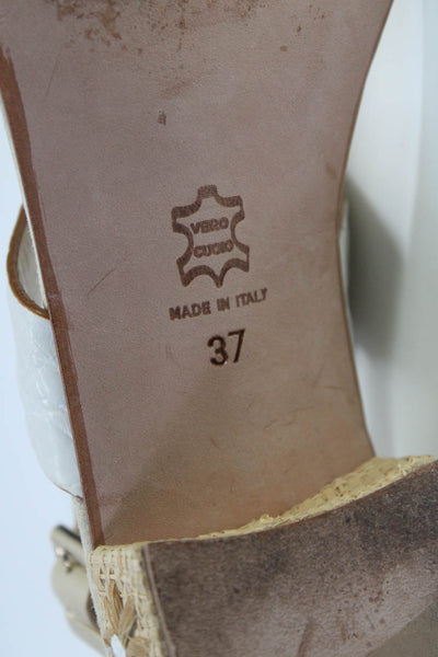 Diane B Womens Leather Double Strap Open Toe Slingback Sandals Beige Size 37 7
