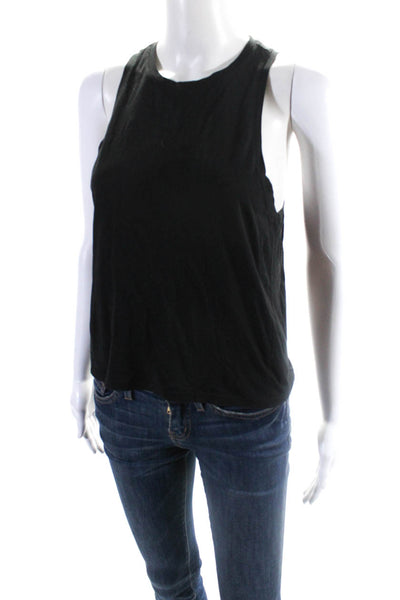 Frame Womens Organic Pima Cotton Round Neck Pullover Tank Top Black Size S