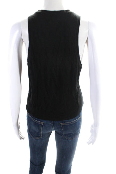 Frame Womens Organic Pima Cotton Round Neck Pullover Tank Top Black Size S